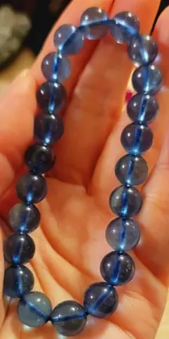 ☆天然石☆高品質ディープブルーアクアマリンブレスレット10mm⑥