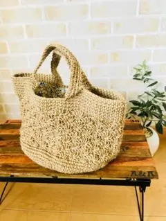麻ひも  かごバッグ