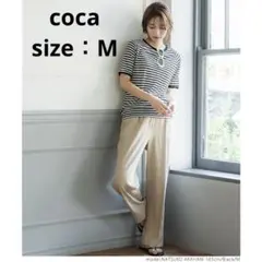 【新品】　coca コカ　ボーダーシースルーTシャツ　トップス　半袖　M 黒