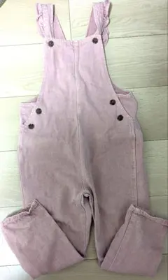 ZARA　110cm 　肩フリルオーバーオール　ピンク