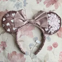 カチューシャ ミニー ハートピンク スパンコール