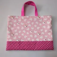 ハンドメイド　レッスンバッグ　絵本袋　通園バッグ　猫ちゃん柄　ハンドメイド