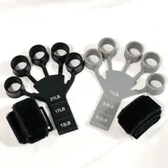 フィンガートレーナー 2点セット トレーニング 握力補助 リハビリ 黒 グレー