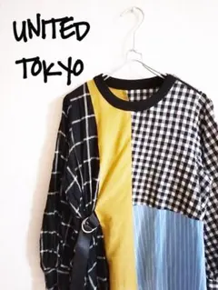 D222246 UNITED TOKYO アシメチェックブロックブラウスのサムネイル