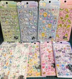 9枚 ダイヤモンドPOP シマエナガ 立体シール クマ うるちゅる オバケーヌ