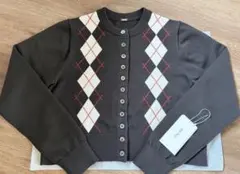 ミラオーウェン　シェル釦デザインクロップドニットカーディガン