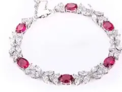 AVON レッドストーン テニスブレスレット シルバーカラー - メルカリ