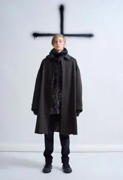 定価10万LAD MUSICIANインクジェットローズビッグチェスターコート44