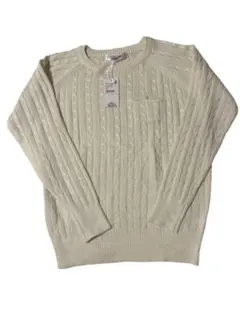 ケーブル編みニット セーター オフホワイト Mサイズ タグ付き