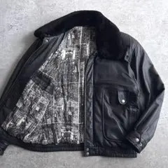 90's vintage【M】G-1 A-2 本革 羊革 レザージャケット 黒