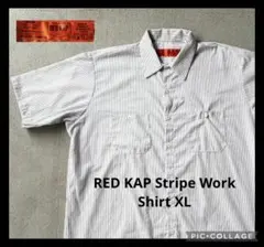 美品★USA古着★RED KAP ストライプ ワークシャツ 半袖 ワークのサムネイル