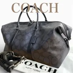 コーチ 良品 2way シグネチャー トレッカー ボストンバッグ ブラック