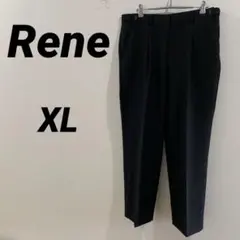 Rene アンゴラ混 ウール スラックス 高身長ブラック9号