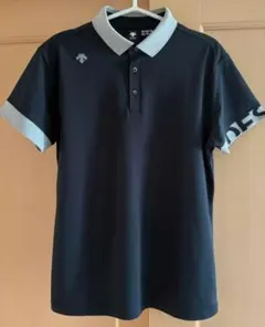 美品　 DESCENTE ゴルフ ポロシャツ L ブラックのサムネイル