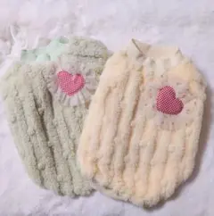 犬服 ハートモチーフ 冬服 2点セット