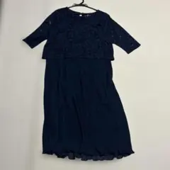 Milk tea マタニティドレス　フォーマルワンピース　授乳服　ネイビー