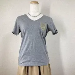 ギルドプライム スター刺繍 Vネック Tシャツ 34 グレー