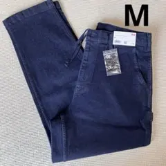新品 UNIQLO ユニクロ ワイドフィットワークパンツ M デニムパンツ 紺