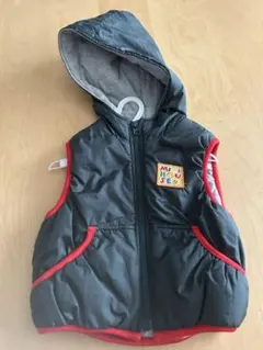 ミキハウス フード付きダウンベスト グリーン