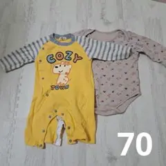 ビドール イエローロンパース 70サイズ　2枚セット