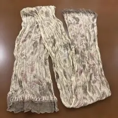 刺繍入り帯揚げ クリーム色とグレー