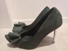 リボン付きパンプス 高ヒール