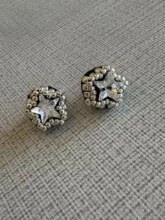 星　スワロフスキー使用　ハンドメイド　ピアス