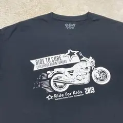 GILDAN バイクプリントTシャツ 黒 XL 両面デザイン