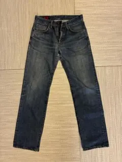 EDWIN 503 W31L33 ダークブルー ストレートデニム