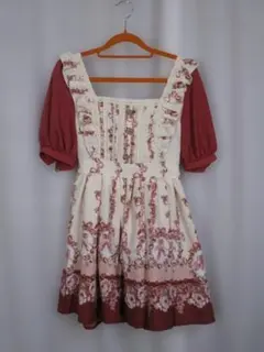 LIZ LISA 半袖 ワンピース トウシューズ リボン バラ柄 量産型 姫系