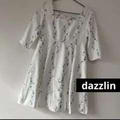 dazzlin 花柄刺繍 半袖ひざ丈ワンピース
