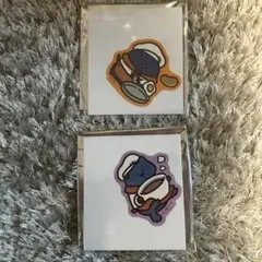 お文具といっしょ はちゃめちゃカフェ ステッカー　なもさん　猫さん　2枚