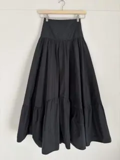 H by beauty & youth シャンブレータフタ　スカート　黒Sサイズ