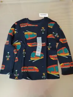 新品 OLD NAVY 電車柄 長袖カットソー ネイビー 子供服