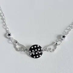 ボタン ネックレス ウィッシュコア フェアリーグランジ サブカル y2k 白黒