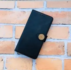 iPhone14 promax エスニック木釦スムースレザー手帳ケース