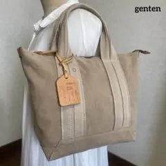 ◇ 良品 genten ゲンテントートバッグ キャンバス ベージュ系 ◇