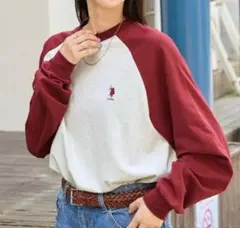 U.S. POLO ASSN. ラグランオーバーサイズ長袖Tシャツ