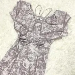 snidel ワンピース　ロング　花柄　ラッフルカラーワンピース