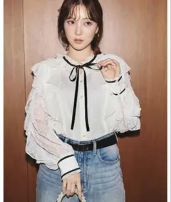 2026 新作アプワイザー　レースボウブラウス　ジャスグリッティー