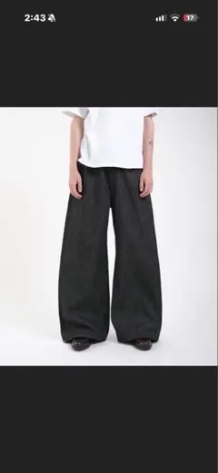 Regen Glanz セルビッチバギーデニムパンツ ブラック XS