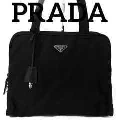 良品　PRADA プラダ　トートバッグ　ショルダーバッグ　鍵　黒　南京錠　A4