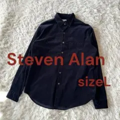 D美品スティーブンアラン　コーデュロイ　シャツ　ブラウス　L ネイビー　アローズ
