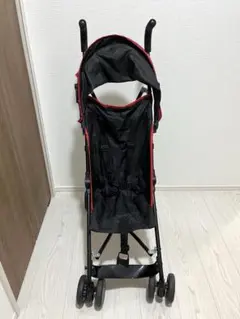 軽量コンパクト ベビーカー ブラック レッドのサムネイル