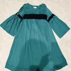 ランバン　オン　ブルー　LANVIN パール　グリーン　ワンピ