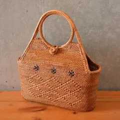 美品 バリ島 アタ ハンドバッグ トートバッグ かごバッグ アタバッグ