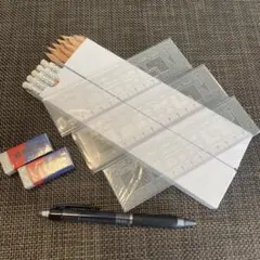 消しゴム付き鉛筆20本他