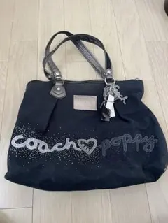COACH Poppy ブラック トートバッグ
