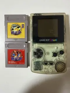 ゲームボーイカラー クリア 本体とポケモン2本セット
