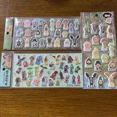 こびとづかん シール 3種セット ぷっくり ずかん もっちもち 光る